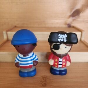 Lot 2 Little Tikes Toys Pirate Captain Boys Figures Eye Patch Skull Toppers